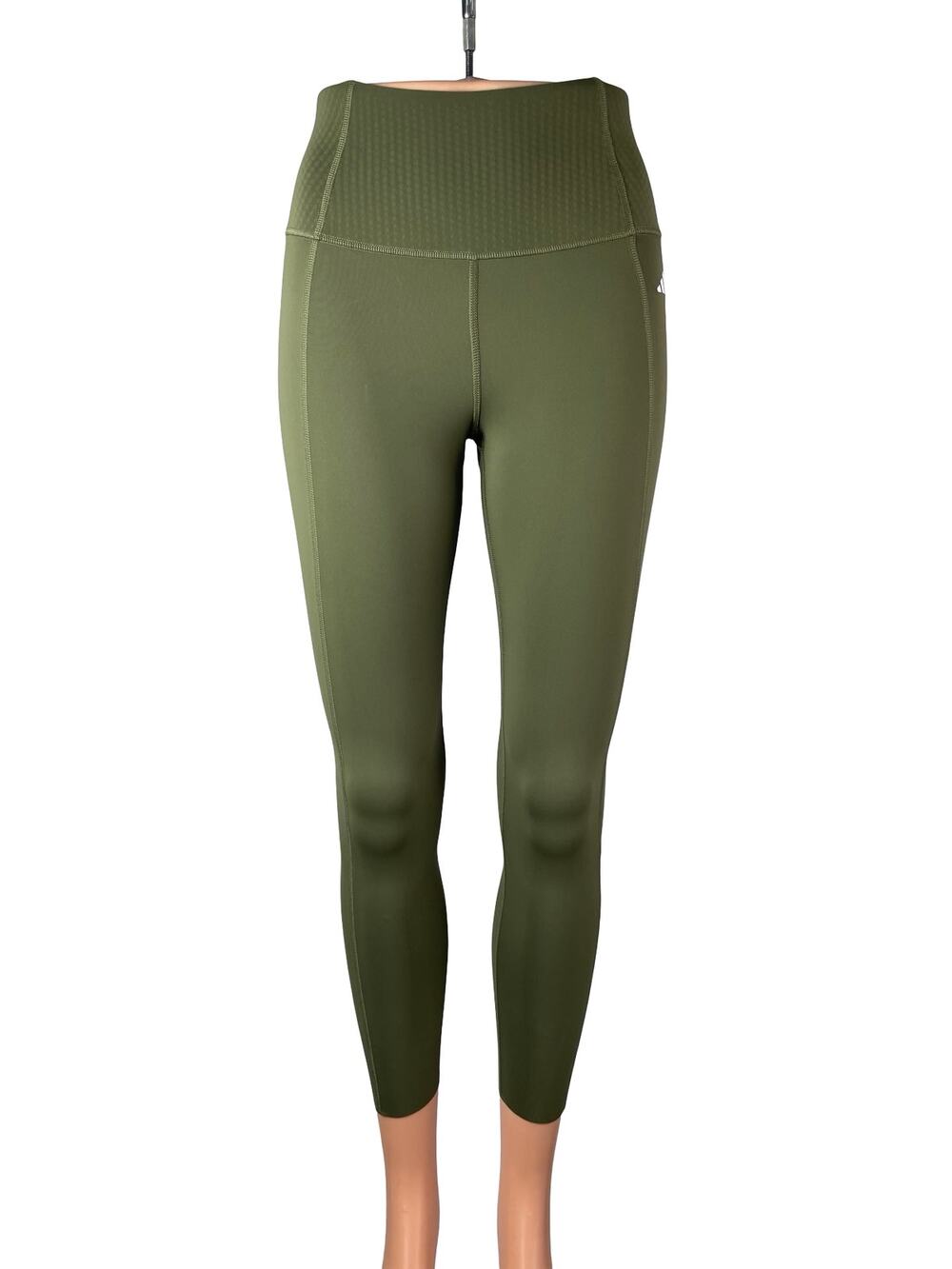 Adidas Women's Green High Rise Tight Fit Yoga Workout Athletic Leggings Pants 0